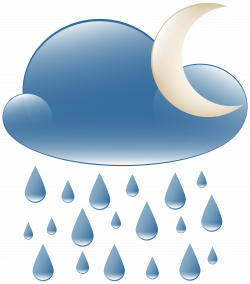 Rainy Night Weather Icon PNG Clip Art - Best WEB Clipart