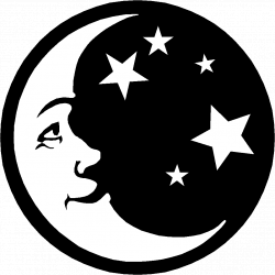 Night Time Black And White Clipart