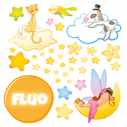 sale online Fluo2 Friends of the Night, Fluo Stickers for your Kids