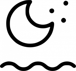 Night Moon Sea Ocean Beach Svg Png Icon Free Download (#498362 ...