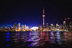 Clipart - High Poly Toronto Skyline At Night