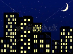 night scenery of building city with moon | WEDDING GUESTBOOK ...