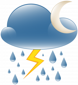 Thundery Showers Night Weather Icon PNG Clip Art - Best WEB Clipart