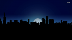 Chicago skyline at night wallpaper - Vector wallpapers ...