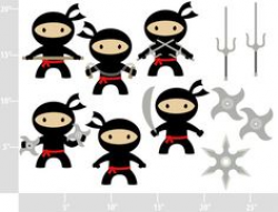 Ninja Clipart -Personal and Limited Commercial- Cute Girl Ninjas ...