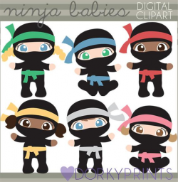 Ninja Babies Clipart -Personal and Limited Commercial- Cute Baby Ninjas  Clip art