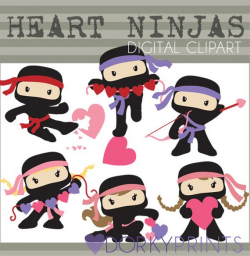 Valentine Clipart Heart Ninjas -Personal and Limited ...