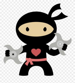 Ninja Clipart Heart - Girl Ninja Clip Art - Png Download ...