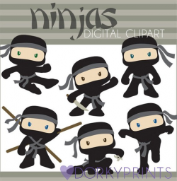 Ninja Clipart Set -Personal and Limited Commercial- Cute Boy ...