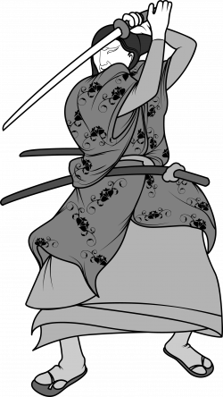 Black and white Warrior Drawing Clip art - Japanese ninja bodyguard ...