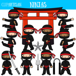 Ninjas Clip Art, Martial Art Printable