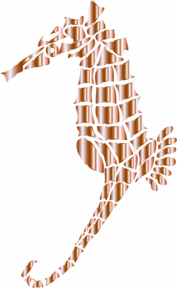 Clipart - Mother Of Pearl Stylized Seahorse Silhouette No Background