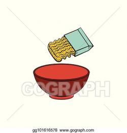 Vector Stock - Cooking pasta - instant noodle and empty bowl ...