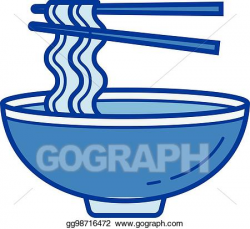 Vector Clipart - Noodle soup line icon. Vector Illustration ...