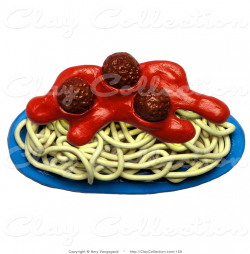 Clay Illustration of a Plate of Spaghetti and Meatballs by ...