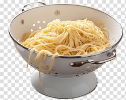 Cooked pasta in white ceramic strainer, Spaghetti In Sieve ...