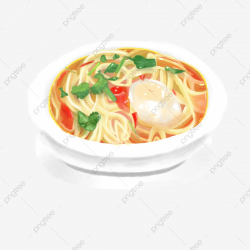 Cartoon Delicious Poached Egg Noodle, Noodles, Cartoon, Food ...