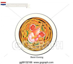 Vector Art - Bami goreng or dutch stir fried noodles ...