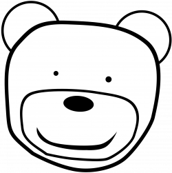 brown bear head clipart black and white - Clipground
