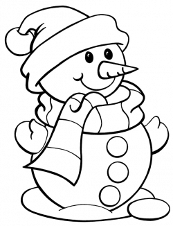 christmas coloring pages snowman cute mr snowman is very happy for ...