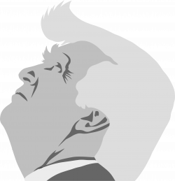 Clipart - Grayscale Trump Profile