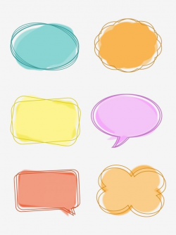 Simple Cartoon Cute Dialog Bubble Border Box Round Frame ...