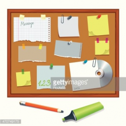 Bulletin Board With Paper Notes premium clipart ...