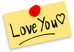 Clipart - Thumbtack note Love you