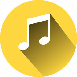 Clipart - Music Note on yellow cyrcle