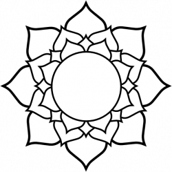 Lotus Black White Line Flower Art Coloring Sheet Colouring Page ...