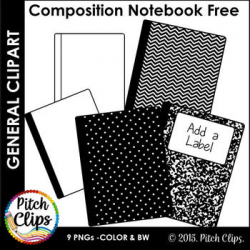 Composition Notebook Clipart (Clip Art) - FREEBIE Black and ...