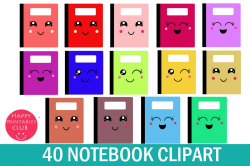 Kawaii Notebook Cover Clipart- Clipart Notebook Page