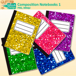 Composition Notebooks Clip Art: School Supply Graphics {Glitter Meets Glue}