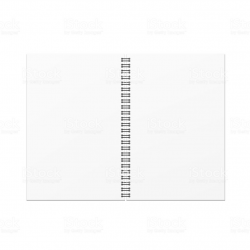 Vector open blank notebook template on white background ...