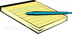 Pen and Yellow Notepad | Christian Classroom Clipart