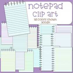 Notepad Clipart - 14 total - 300 dpi