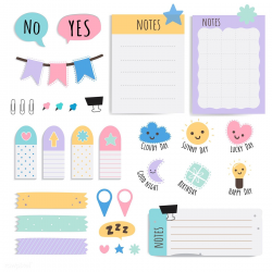 Cute sticky note papers printable set | free image by ...