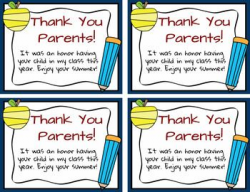 End of Year FREEBIE - Thank You Note to Parents | Class ...