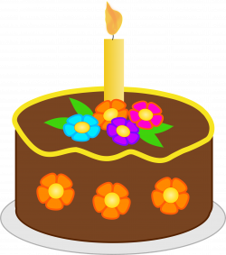 Clipart - Chocolate Birthday Cake(brown)