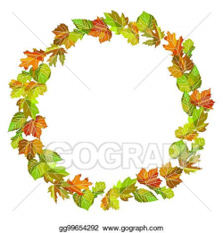 Vector Illustration - Wreath made of colorful autumnal ...