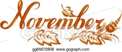 Clip Art Vector - November the name of the month . Stock EPS ...