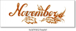 Free art print of November the name of the month