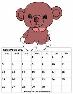 November 2017 Calendar - My Calendar Land