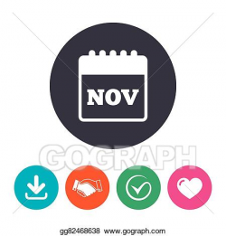 EPS Vector - Calendar sign icon. november month symbol ...