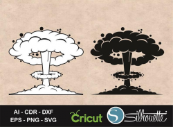 Nuclear Explosion, Nuke explosion, Nuclear bomb svg, Bomb explosion,  Explosion svg, WMD, Bomb svg, kaboom, bomb clipart, Atomic explosion