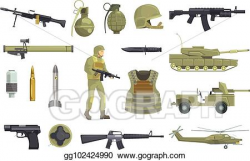 EPS Illustration - Professional army infantry forces weapons ...