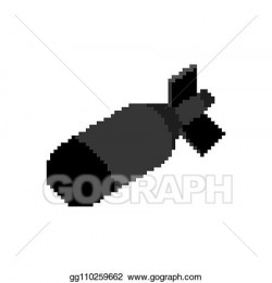 EPS Vector - Bomb pixel art. torpedo 8 bit. bombshell ...