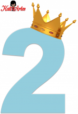 Alfabeto de Números Azul Claro con Coronas. | dekoratif harfler ...