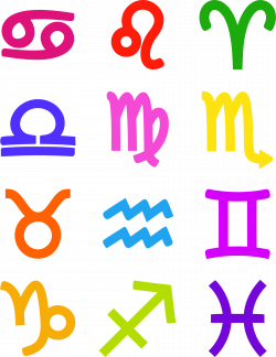Clipart - Bold zodiac symbols (colour)