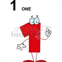 Happy Red Number 1 One clipart. Royalty-free clipart # 378575